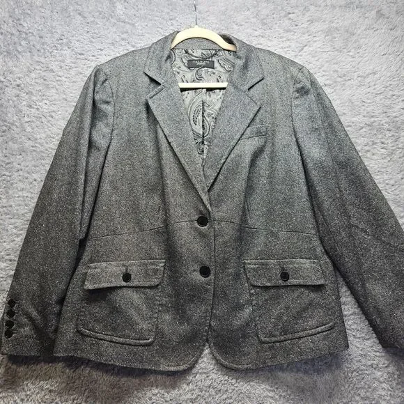 Talbots Womens Gray Skirt Suit Set Size 18 XL Wool Blend - Picture 8 of 16